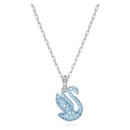 Le Collier pendentif Swarovski, Iconic Swan Cygne, Petit, Bleu, Métal rhodié, 5680422