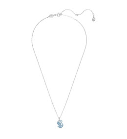 Le Collier pendentif Swarovski, Iconic Swan Cygne, Petit, Bleu, Métal rhodié, 5680422