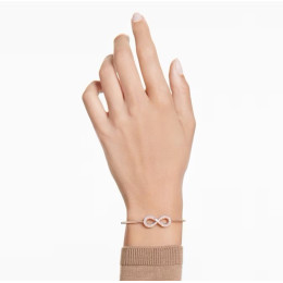 Le Bracelet-jonc Swarovski, Hyperbola Infini, Blanc, Placage de ton or rosé, 5679443