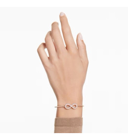 Le Bracelet-jonc Swarovski, Hyperbola Infini, Blanc, Placage de ton or rosé, 5679443