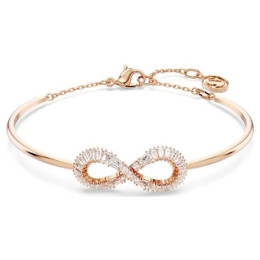 Le Bracelet-jonc Swarovski, Hyperbola Infini, Blanc, Placage de ton or rosé, 5679443