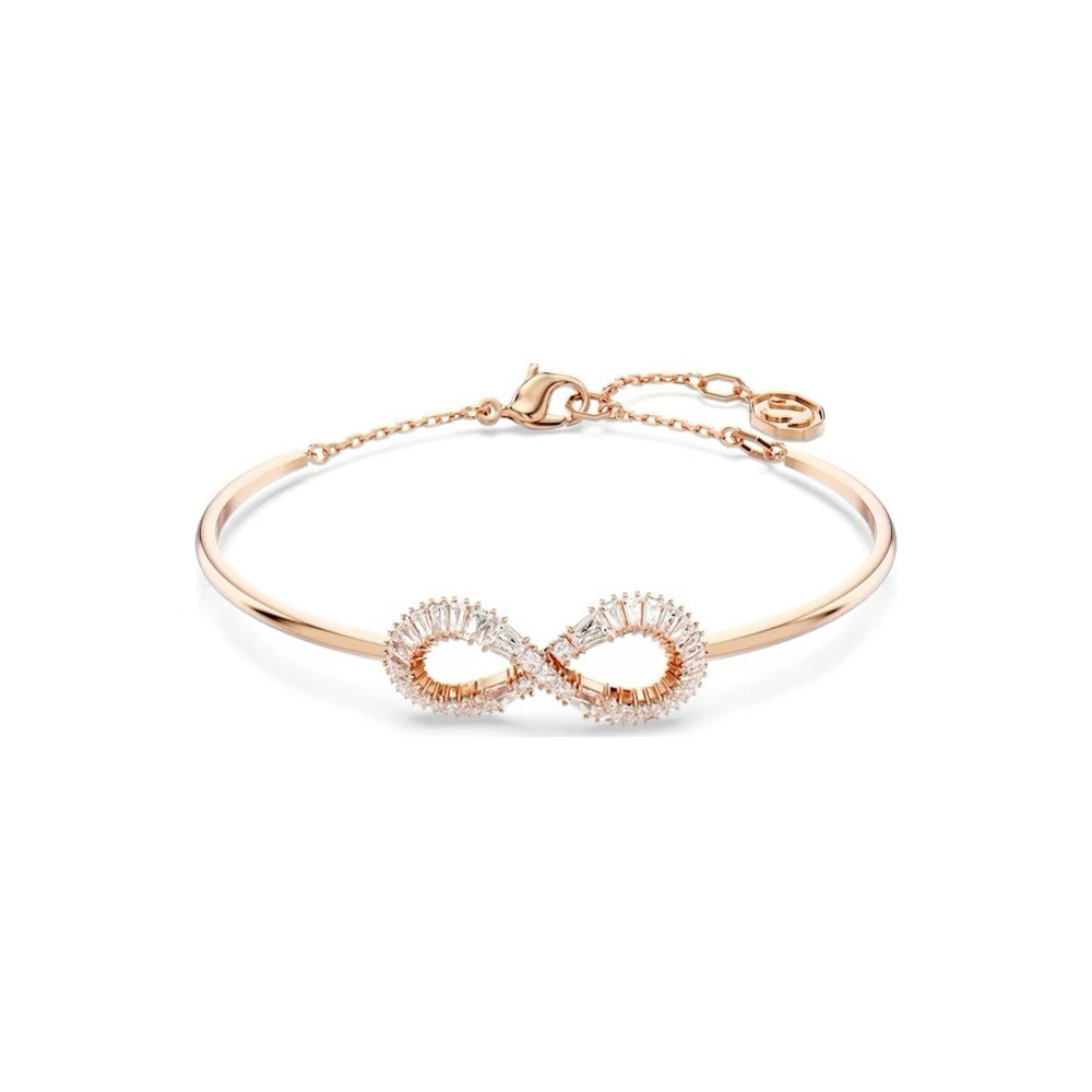 Le Bracelet-jonc Swarovski, Hyperbola Infini, Blanc, Placage de ton or rosé, 5679443