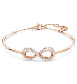 Le Bracelet-jonc Swarovski, Hyperbola Infini, Blanc, Placage de ton or rosé, 5679443