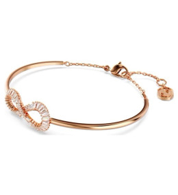 Le Bracelet-jonc Swarovski, Hyperbola Infini, Blanc, Placage de ton or rosé, 5679443