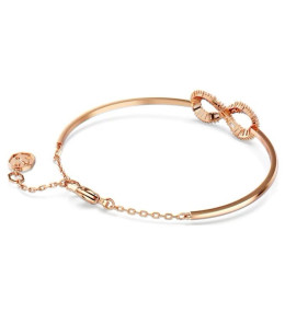 Le Bracelet-jonc Swarovski, Hyperbola Infini, Blanc, Placage de ton or rosé, 5679443