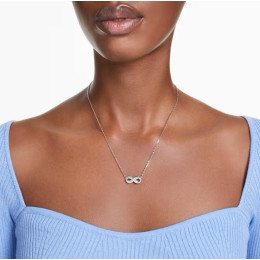 Le Collier pendentif Swarovski, Hyperbola Infini, Blanc, Métal rhodié, 5679434