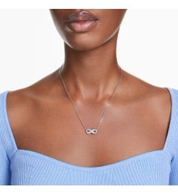 Le Collier pendentif Swarovski, Hyperbola Infini, Blanc, Métal rhodié, 5679434