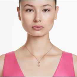 Le Collier pendentif Swarovski, Hyperbola Infini, Blanc, Placage de ton or rosé, 5677623