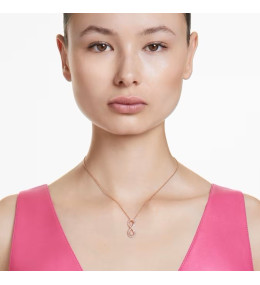 Le Collier pendentif Swarovski, Hyperbola Infini, Blanc, Placage de ton or rosé, 5677623
