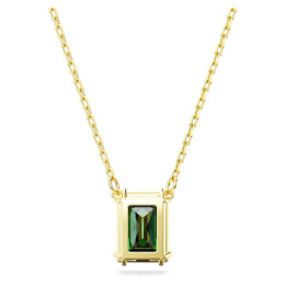 Le Collier pendentif Swarovski, Matrix Taille rectangulaire, Vert, Placage de ton or, 5677141