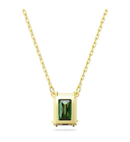 Le Collier pendentif Swarovski, Matrix Taille rectangulaire, Vert, Placage de ton or, 5677141