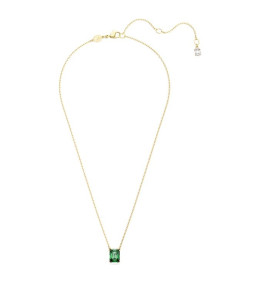 Le Collier pendentif Swarovski, Matrix Taille rectangulaire, Vert, Placage de ton or, 5677141