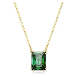 Le Collier pendentif Swarovski, Matrix Taille rectangulaire, Vert, Placage de ton or, 5677141