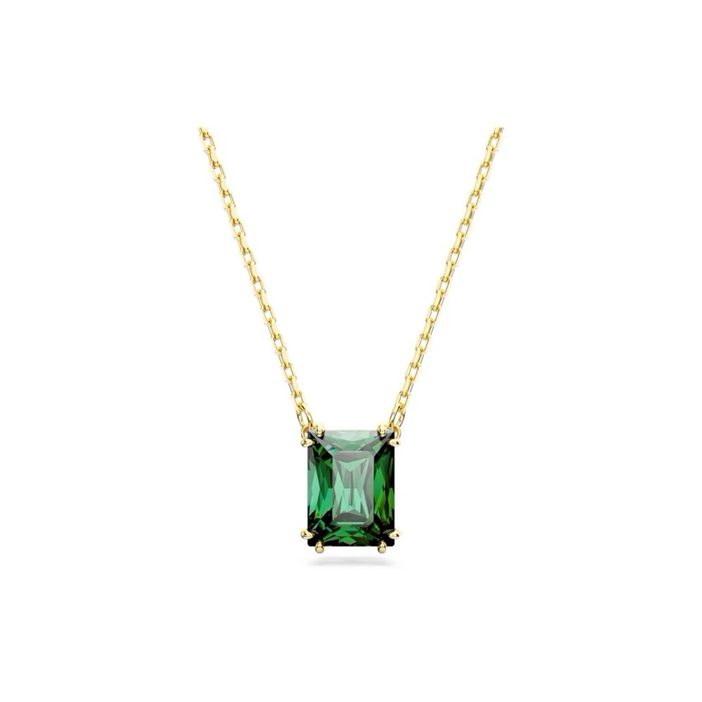 Le Collier pendentif Swarovski, Matrix Taille rectangulaire, Vert, Placage de ton or, 5677141