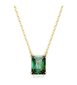 Le Collier pendentif Swarovski, Matrix Taille rectangulaire, Vert, Placage de ton or, 5677141