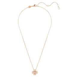 Le Collier pendentif Swarovski, Idyllia, Trèfle à quatre feuilles, Blanc, Placage de ton or rosé, 5674211