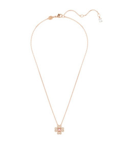 Le Collier pendentif Swarovski, Idyllia, Trèfle à quatre feuilles, Blanc, Placage de ton or rosé, 5674211