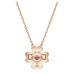 Le Collier pendentif Swarovski, Idyllia, Trèfle à quatre feuilles, Blanc, Placage de ton or rosé, 5674211