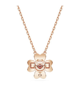 Le Collier pendentif Swarovski, Idyllia, Trèfle à quatre feuilles, Blanc, Placage de ton or rosé, 5674211