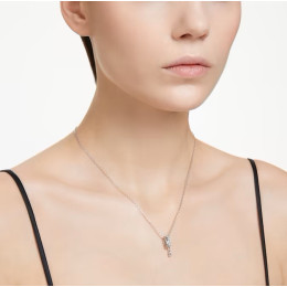 Le Collier pendentif Swarovski, Dextera Tailles variées, Blanc, Métal rhodié, 5671819