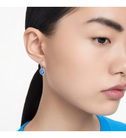 Les Boucles d'oreilles pendantes Swarovski, Constella Taille ovale, Bleues, Métal rhodié, 5671817