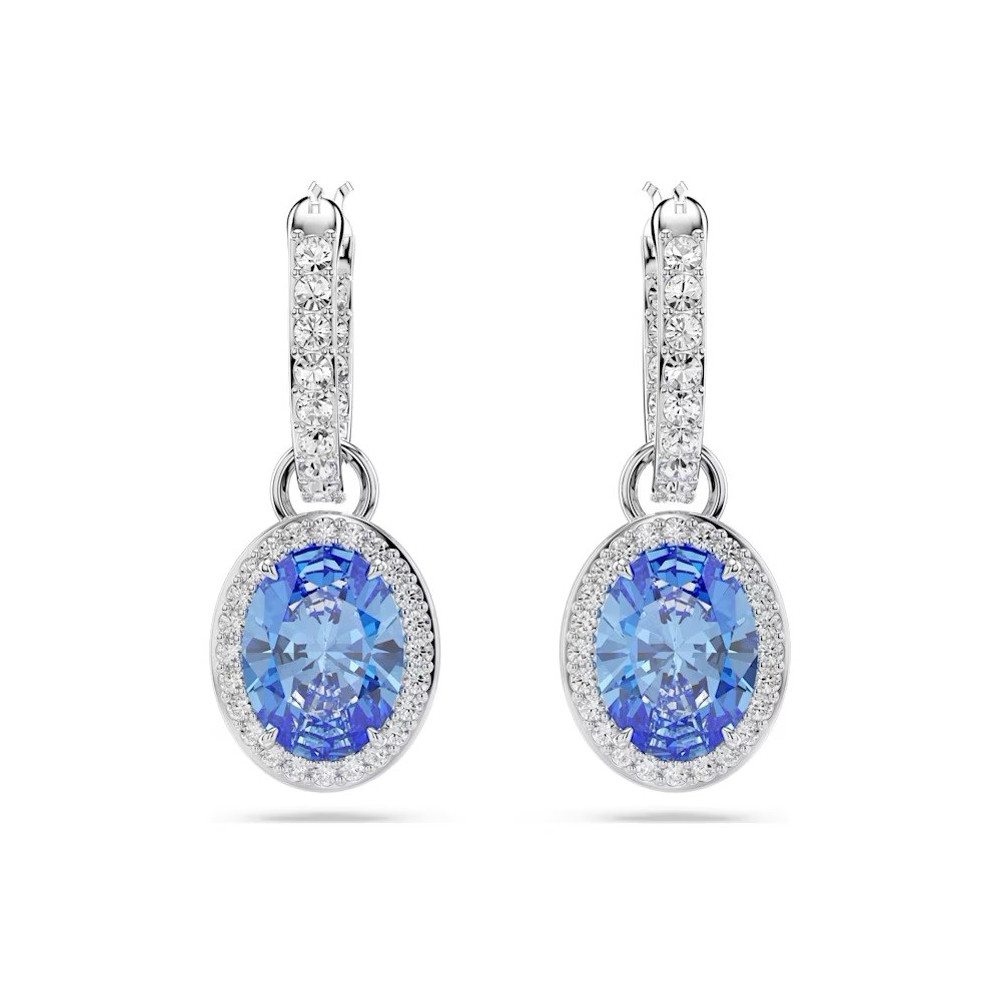 Les Boucles d'oreilles pendantes Swarovski, Constella Taille ovale, Bleues, Métal rhodié, 5671817