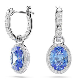 Les Boucles d'oreilles pendantes Swarovski, Constella Taille ovale, Bleues, Métal rhodié, 5671817