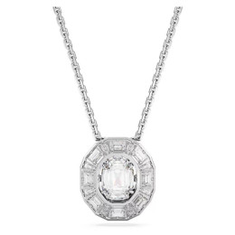 Le Collier Pendentif Swarovski, Mesmera, Taille octogonale, Petit, Blanc, Métal rhodié, 5669915