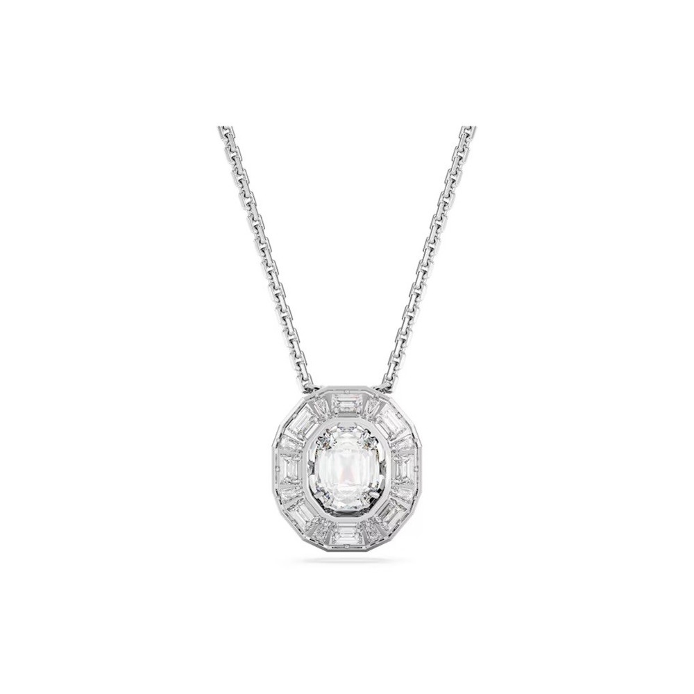 Le Collier Pendentif Swarovski, Mesmera, Taille octogonale, Petit, Blanc, Métal rhodié, 5669915