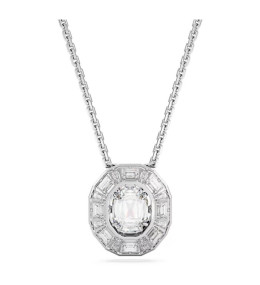 Le Collier Pendentif Swarovski, Mesmera, Taille octogonale, Petit, Blanc, Métal rhodié, 5669915
