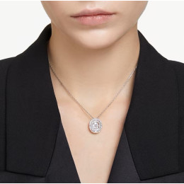 Le Collier Pendentif Swarovski, Mesmera, Taille octogonale, Petit, Blanc, Métal rhodié, 5669915