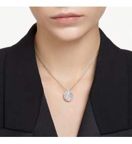 Le Collier Pendentif Swarovski, Mesmera, Taille octogonale, Petit, Blanc, Métal rhodié, 5669915