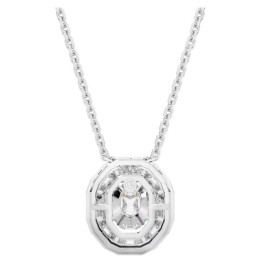 Le Collier Pendentif Swarovski, Mesmera, Taille octogonale, Petit, Blanc, Métal rhodié, 5669915