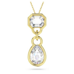 Le Collier Pendentif Swarovski, Dextera Tailles variées, Blanc, Placage de ton or 5663339