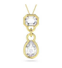Le Collier Pendentif Swarovski, Dextera Tailles variées, Blanc, Placage de ton or 5663339