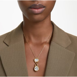 Le Collier Pendentif Swarovski, Dextera Tailles variées, Blanc, Placage de ton or 5663339