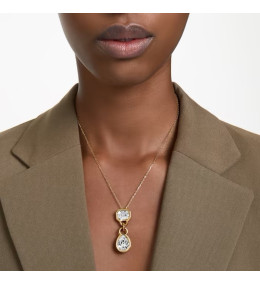 Le Collier Pendentif Swarovski, Dextera Tailles variées, Blanc, Placage de ton or 5663339