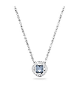 Le Collier Swarovski Angelic Taille Carré, Bleu, Métal rhodié 5662142