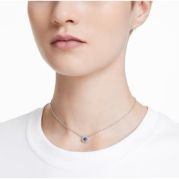 Le Collier Swarovski Angelic Taille Carré, Bleu, Métal rhodié 5662142
