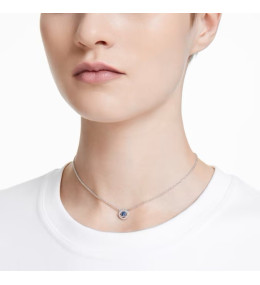 Le Collier Swarovski Angelic Taille Carré, Bleu, Métal rhodié 5662142