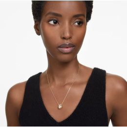 Le Collier Swarovski Bella V, Coupe ronde, Ton doré, Placage de ton or 5662091
