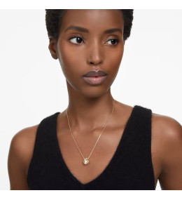 Le Collier Swarovski Bella V, Coupe ronde, Ton doré, Placage de ton or 5662091