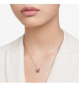 Le Collier Swarovski Bella V, Coupe ronde, Rose, Placage de ton or rosé 5662088