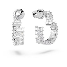 Les Boucles d'oreilles créoles Swarovski, Matrix Cœur, Petites, Blanches, Métal rhodié 5653170