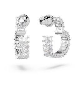 Les Boucles d'oreilles créoles Swarovski, Matrix Cœur, Petites, Blanches, Métal rhodié 5653170