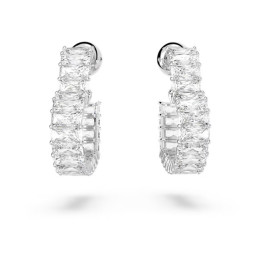 Les Boucles d'oreilles créoles Swarovski, Matrix Cœur, Petites, Blanches, Métal rhodié 5653170