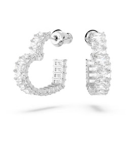 Les Boucles d'oreilles créoles Swarovski, Matrix Cœur, Petites, Blanches, Métal rhodié 5653170