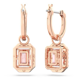 Les Boucles d'oreilles pendantes, Swarovski, Millenia Taille octogonale, Rose, Placage de ton or rosé 5649474