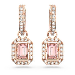 Les Boucles d'oreilles pendantes, Swarovski, Millenia Taille octogonale, Rose, Placage de ton or rosé 5649474