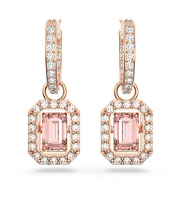 Les Boucles d'oreilles pendantes, Swarovski, Millenia Taille octogonale, Rose, Placage de ton or rosé 5649474